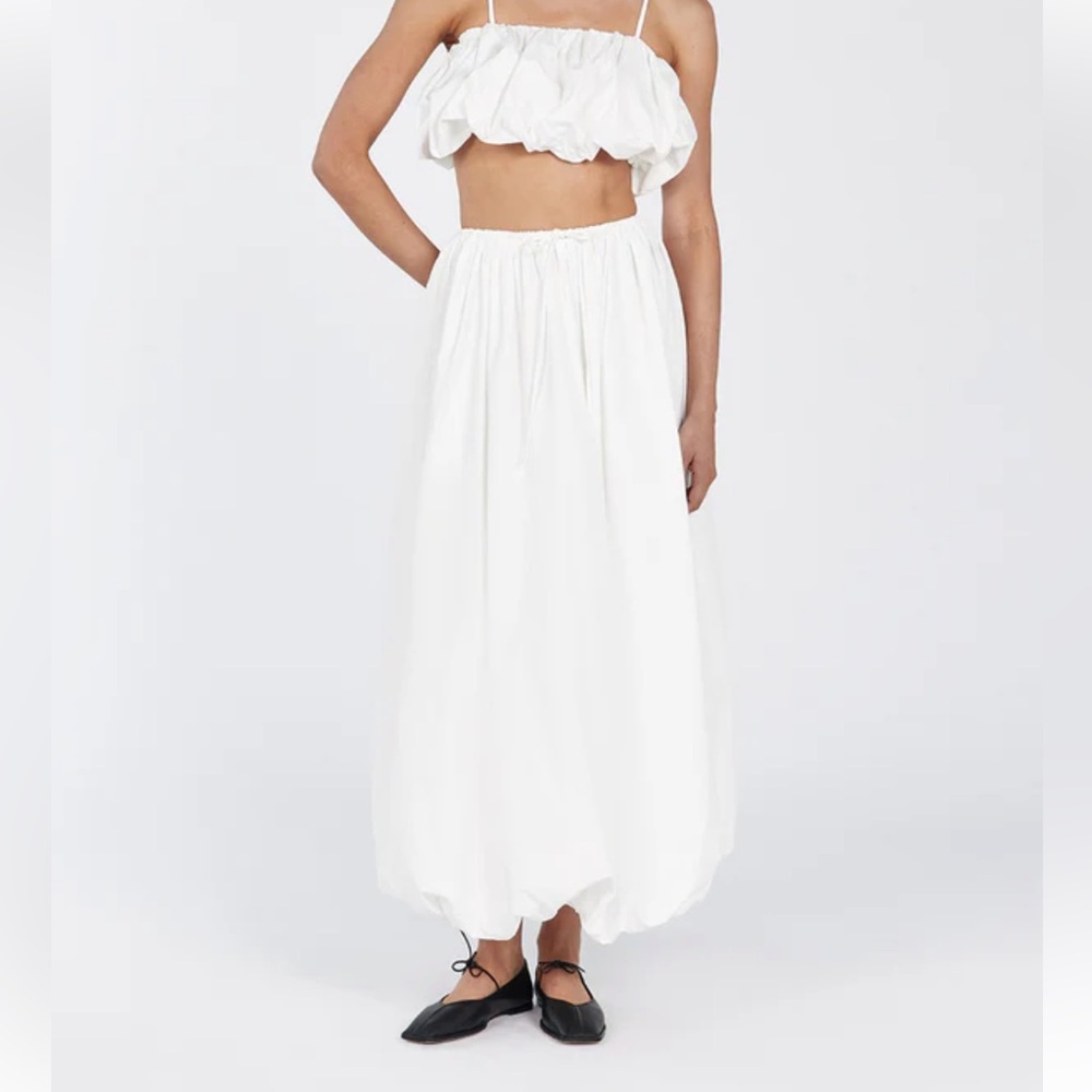 NWT MONTY WHITE BUBBLE MIDI SKIRT